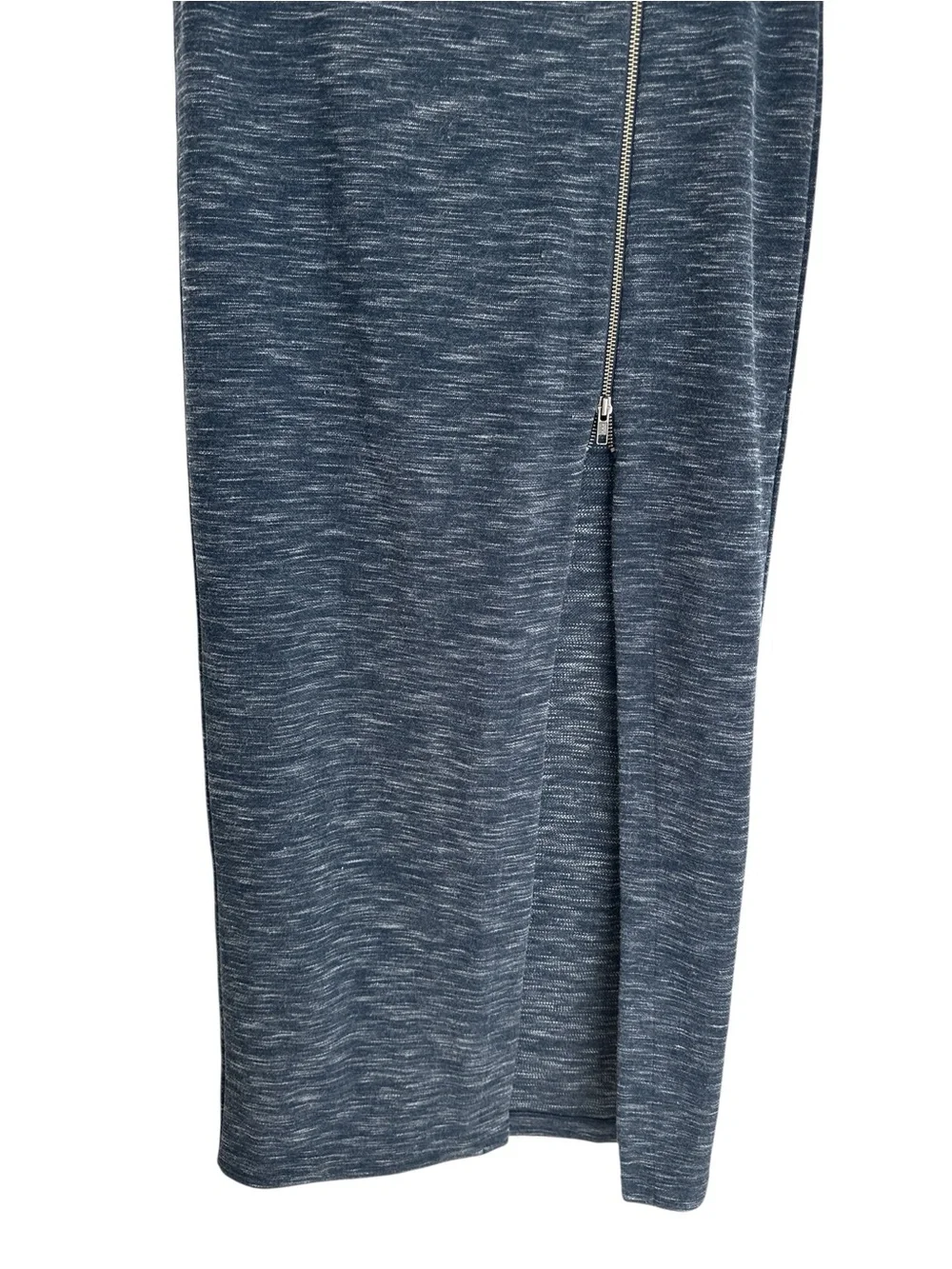 Free People Heather Gray Maxi Skirt with Exposed Side Zipper and Slit Size M